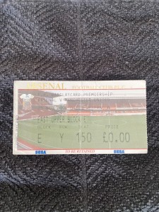 Arsenal  v Manchester United  2001/02 Premier League Ticket for sale on Ebay