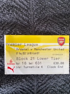 Arsenal v Manchester United 2016/17  Premier League Ticket for sale on Ebay