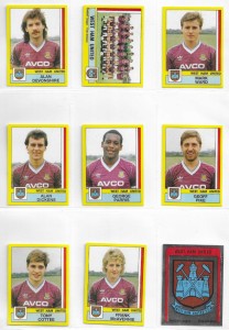 PANINI 87. WEST HAM X 15 INC BADGE,TEAM,ALAN DEVONSHIRE for sale on Ebay