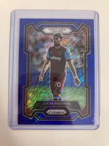 PANINI PRIZM PL 2023-24 LUCAS PAQUETA WEST HAM BLUE SHIMMER PARALLEL 07/08.. for sale on Ebay