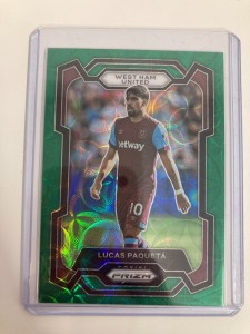 TOPPS PRIZM PL 2023-24 LUCAS PAQUETA WEST HAM GREEN CHOICE PARALLEL 01/05.. for sale on Ebay