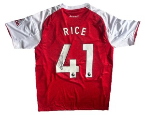 DECLAN RICE Hand Signed 2025/26 Arsenal HOME Large Football Shirt RARE Proof/COA for sale on Ebay