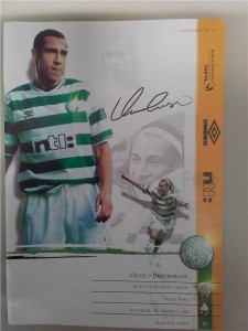 Signed Henrik Larsson Celtic programme  for sale on Ebay