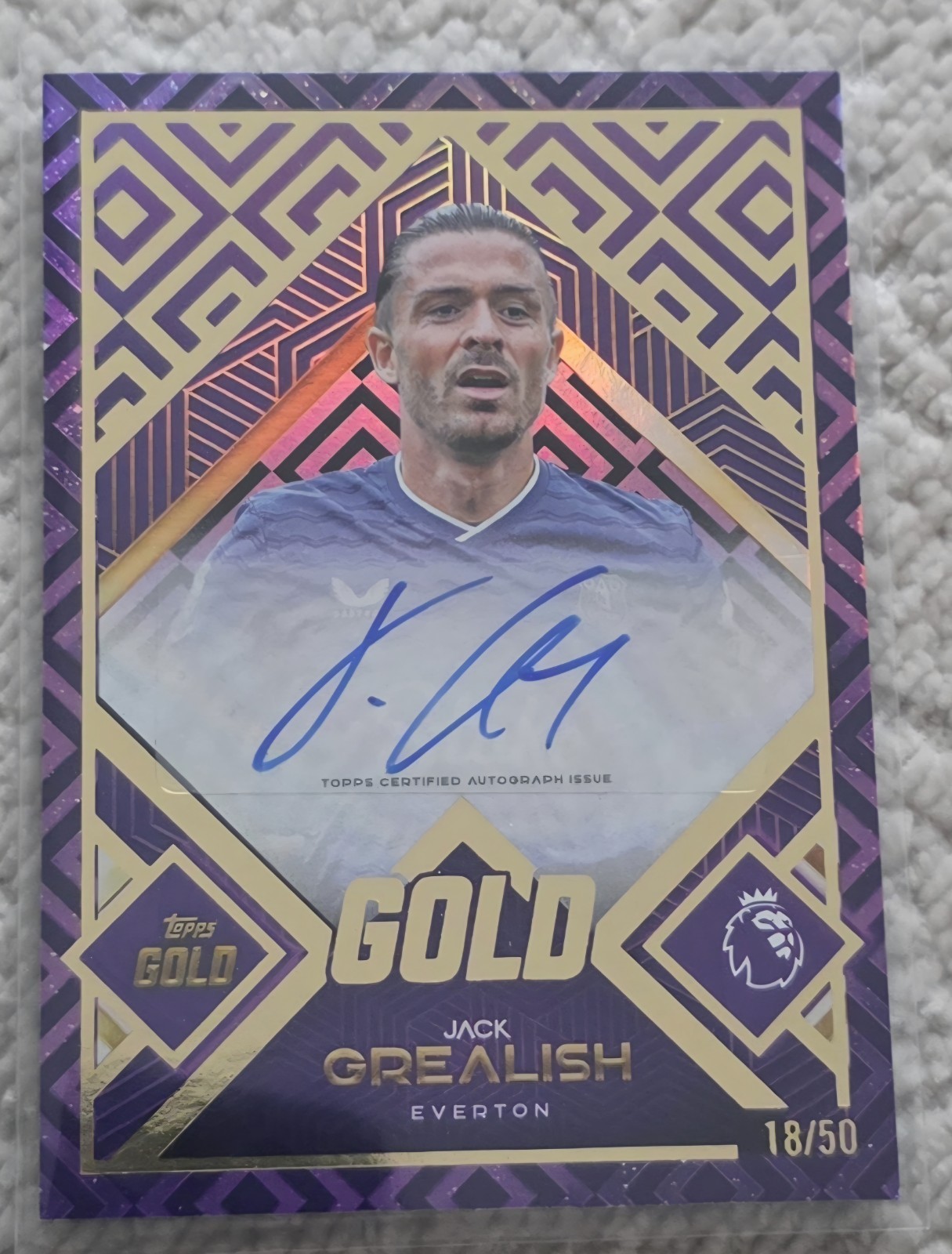 Topps Gold Premier League 2025-26 Jack Grealish Auto /50 Gold Everton FC  for sale on Ebay