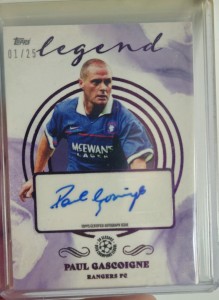 Paul Gascoigne Rangers Topps Pearl UEFA Legends Auto 01/25 for sale on Ebay