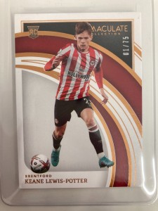 PANINI IMMACULATE PL 2022-23 KEANE LEWIS-POTTER BRENTFORD RC 1ST PRINT 01/75. for sale on Ebay
