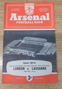 1957-58 London XI v Lausanne Fairs Cup Semi Final 2nd Leg Official programme for sale on Ebay