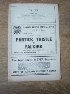 1957/58 PARTICK THISTLE v FALKIRK for sale on Ebay