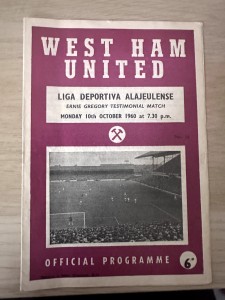 (Ernie Gregory Testimonial) West Ham United v Liga Deportivo Alajeulense 1960 for sale on Ebay