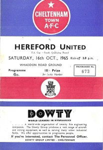 FA CUP PROGRAMME - CHELTENHAM TOWN v HEREFORD UNITED - 1965/66 SEASON for sale on Ebay