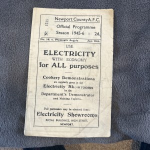 9/1/1946 Newport County v Plymouth Argyle for sale on Ebay