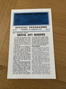 1974 Tottenham V Bristol City Reserves for sale on Ebay