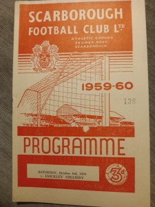 1959-60 Scarborough v Frickley Colliery  Yorkshire league for sale on Ebay