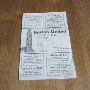 Boston v Rotherham Res Midland Lge 1956/7 for sale on Ebay