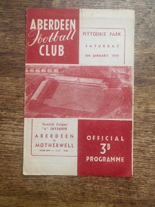 Football Programme Aberdeen v Motherwell Scottish 
