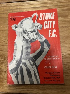 Stoke City v Chelsea League Cup replay Programme 1974/75 for sale on Ebay