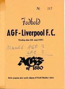 AGF Aarhus Denmark v Liverpool (Friendly) 1970/1971 - Football Programme for sale on Ebay