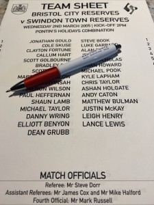 02-03-05. Bristol City V Swindon Town Reserves for sale on Ebay