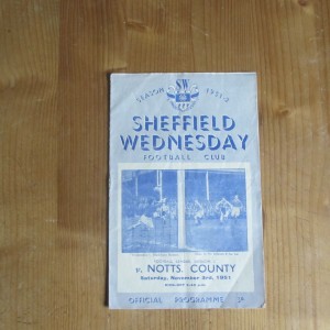 Sheffield Weds v Notts County Div 2 1951/2 for sale on Ebay