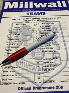 19-01-02. Millwall U19 V Bristol City U19. for sale on Ebay