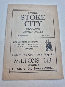 1946-47 Stoke City V Huddersfield Town - First Division - 5th April 1947 for sale on Ebay