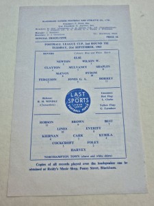 1965-66 - Blackburn Rovers V Northampton Town - League Cup 2nd Round 21/09/1965 for sale on Ebay