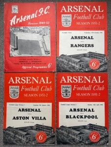 ARSENAL FC Early 1950s FOOTBALL PROGRAMME BUNDLE Rare Collection AFC Memorabilia for sale on Ebay