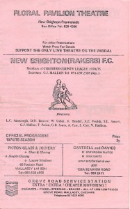 New Brighton v Liverpool (Friendly) 1975/1976 - 4 page football programme for sale on Ebay