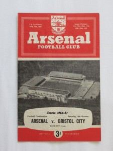 Football Programme Arsenal Res v Bristol City Res  1960/61 for sale on Ebay