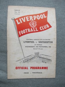 Liverpool v Southampton 16th Nov 1960 League Cup for sale on Ebay