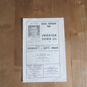 Swansea v Nottingham Forest Div 2 1953/4 for sale on Ebay