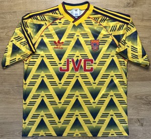 ORIGINAL ARSENAL 1991/93 Away Football Shirt XL ADIDAS Rare Bruised Banana for sale on Ebay