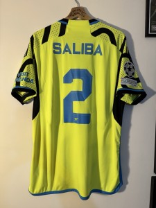 NEW Arsenal 2023-24 Away Football Shirt Men’s Large #2 SALIBA Champions League for sale on Ebay