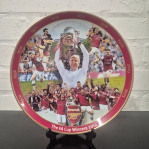 Arsenal FA Cup Winners 2014 Plate - Porcelain Collector Plate - Gold Rim for sale on Ebay