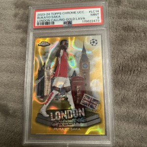 2023-24 Topps Chrome UCC Bukayo Saka London Calling Gold Lava Arsenal Fc PSA 9 for sale on Ebay