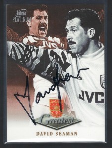 FUTERA PLATINUM 1999 - DAVID SEAMAN - ARSENAL -  HAND SIGNED GREATEST CARD for sale on Ebay