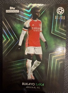 Bukayo Saka Arsenal England Topps Knockout UCL 2024 Green Parallel /99 for sale on Ebay