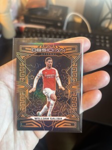 Panini Obsidian William Saliba Card 23/24 Arsenal Electric Etch Orange /40 for sale on Ebay