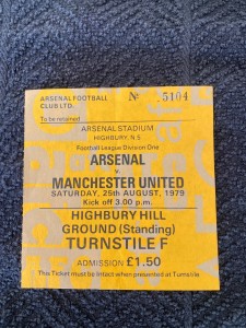 Arsenal v Manchester United 1979-80 Division One League Ticket for sale on Ebay