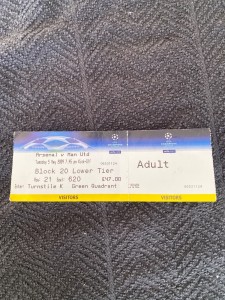 Arsenal v Manchester United 2008/09 Champions League Ticket for sale on Ebay