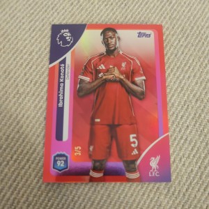 Topps Premier League 2025-2026 Ibrahima Konate 3/5 Red Foil Liverpool FC Mint for sale on Ebay