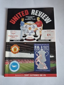 Manchester United V Brighton & Hove Albion 23/1/1993 FA Cup 4th Round Programme for sale on Ebay