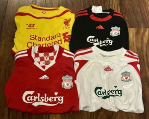 Vintage Good Rare Retro Job Lot 4x Official Boys Liverpool Football Shirt Shirts for sale on Ebay
