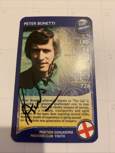 Peter Bonetti Chelsea Signed Top Trumps Specials Card for sale on Ebay