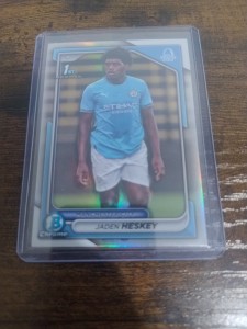 Jaden Heskey - Manchester City 2025 Topps Chrome 1st Bowman Refractor for sale on Ebay