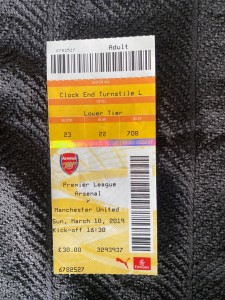 Arsenal v Manchester United 2018/19  Premier League Ticket for sale on Ebay