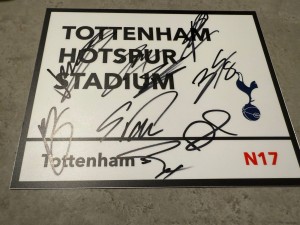 SQUAD SIGNED TOTTENHAM HOTSPUR STREET SIGN METAL 2026 SHIRT 2 for sale on Ebay