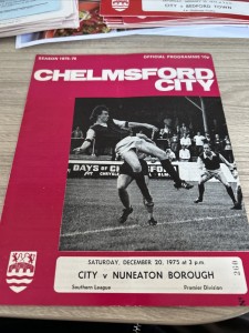 Chelmsford City V Numeaton Borough Southern League 20/12/1975 for sale on Ebay