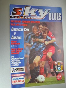 Coventry City v Arsenal 17th January 1998 for sale on Ebay