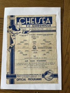 CHELSEA v QUEENS PARK RANGERS 1940/1. for sale on Ebay